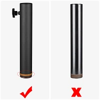 Yescom Ez Go 25ft Telescopic Flag Pole Kit Wheel Tire Mount Stand Upgrade Rotating Lock Outdoor Camper Rv Tailgate Black