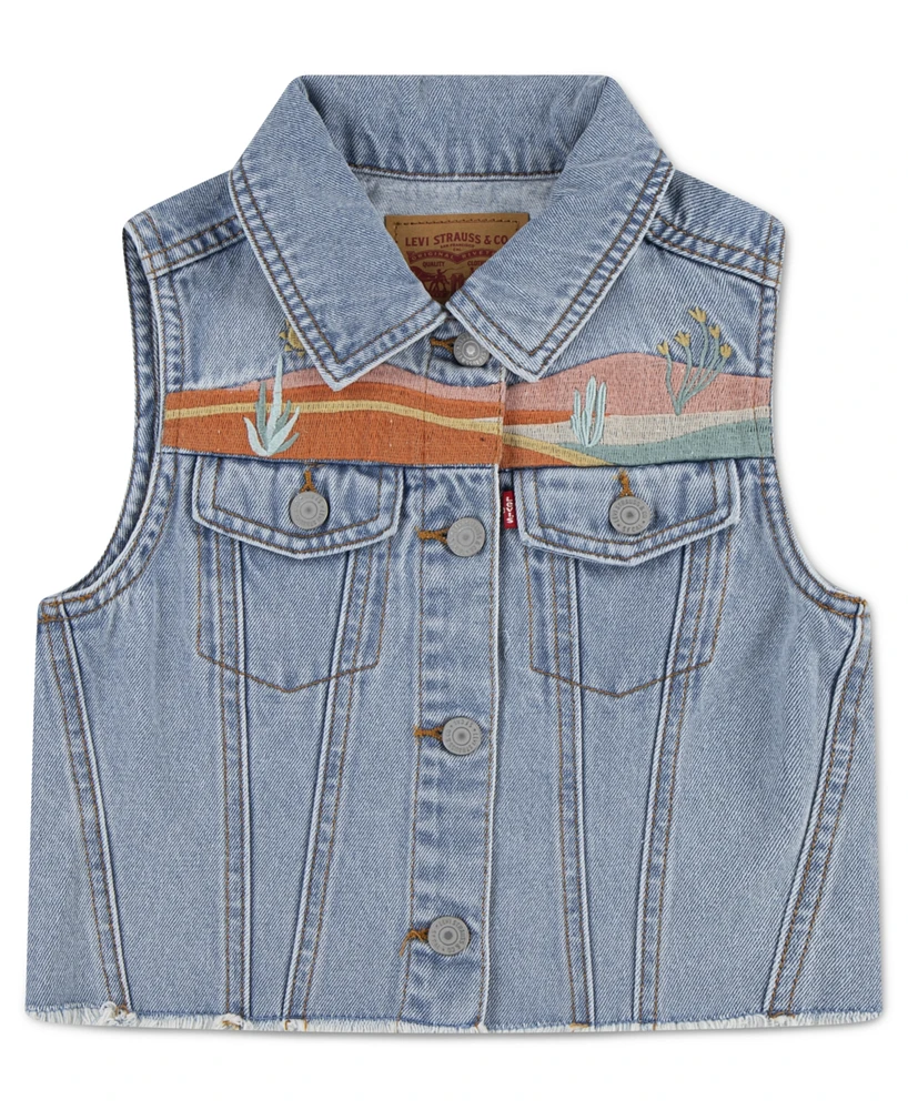 Levi's Big Girls Embroidered Denim Vest