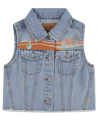 Levi's Big Girls Embroidered Denim Vest
