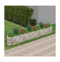 Gabion Raised Bed Galvanized Iron 157.5"x19.7"x19.7"