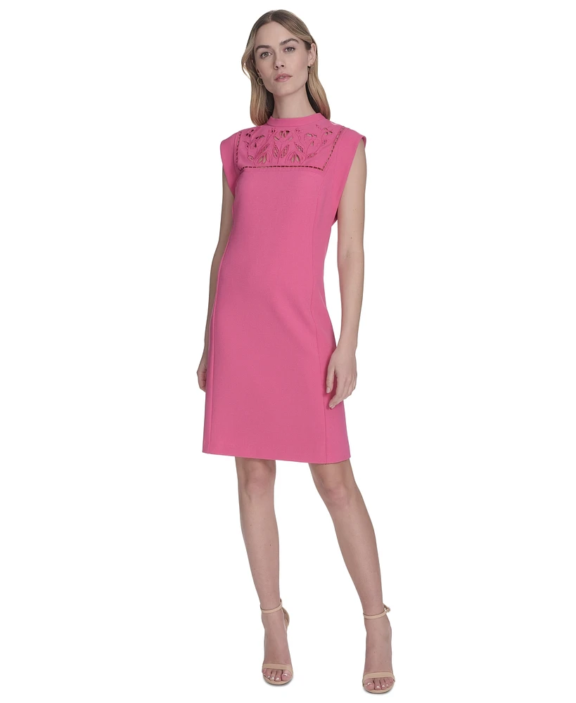 Vince Camuto Women's Embroidered-Yoke Sheath Dress