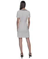 Karl Lagerfeld Paris Women's Tweed Rope-Trim Dress