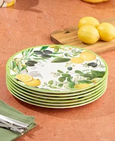 Certified International Limone Melamine 6-Pc. Dinner Plates, Service For 6