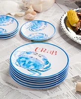 Certified International Beach House Crab Melamine 6-Pc. Salad Plates, Service For 6