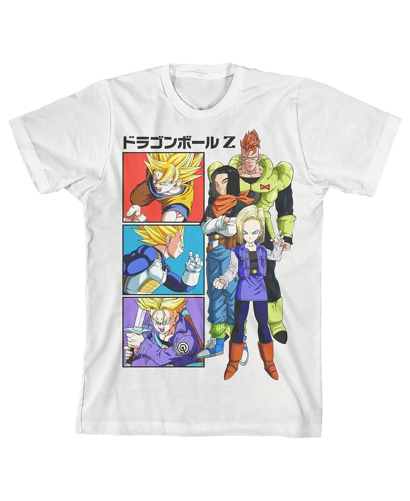 Dragon Ball Z Boys Saiyans and Androids White T-shirt-x-Large