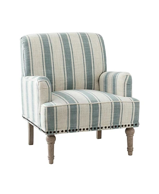 Geltrude farmhouse barbed wooden armchair with spike head trim