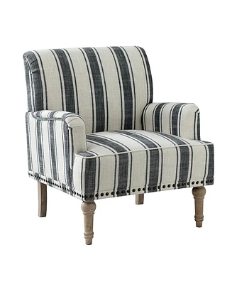 Geltrude farmhouse barbed wooden armchair with spike head trim