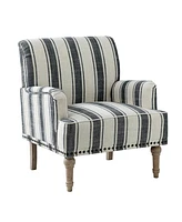 Geltrude farmhouse barbed wooden armchair with spike head trim