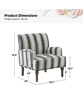 Geltrude farmhouse barbed wooden armchair with spike head trim