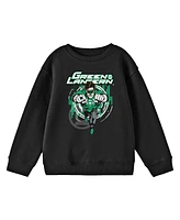 Green Lantern Boys Flying Superhero Black Long Sleeve Shirt