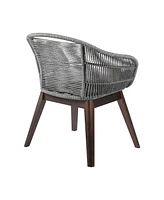 Outdoor Solid Wood Dining Chair with Cushion Perfect for Patio & Garden