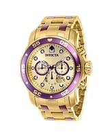 Invicta Men's 37692 Pro Diver Quartz 3 Hand Gold Dial Watch