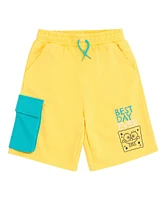 SpongeBob SquarePants Boys French Terry Pullover Hoodie and Shorts Outfit Set