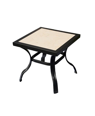 Ceramic Square Outdoor Side Table – Elegant Design for Patio & Outdoor Spaces