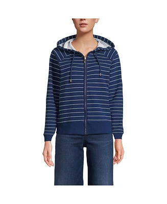 Lands' End Women's Serious Sweats Relaxed Long Sleeve Full Zip Hoodie Sweatshirt