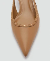 Mango Women's Stud Detail Kitten-Heel Shoes