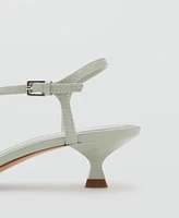 Mango Women's Kitten Heel Strap Sandals