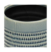 Indoor/Outdoor Striped Ceramic Round Planter – Stylish Pot for Plants