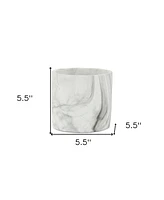Ceramic Round Planter with Marbleized Finish – Versatile Pot for Home & Garden