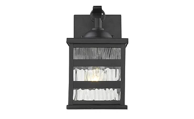 Outdoor Wall Light with Glass Panels for Porch and Entryway Lighting