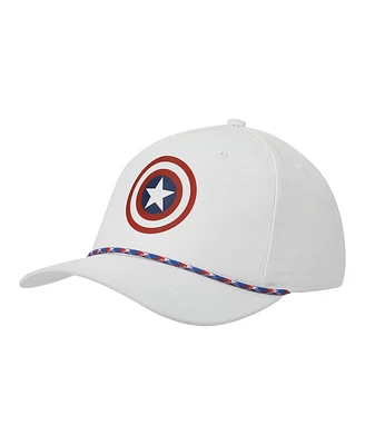 Marvel Universe Captain America Shield Adult White Elite Flex Snapback Hat
