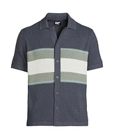 Lands' End Men's Short Sleeve Camp Collar Sweater Polo