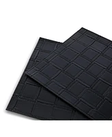 Dainty Home Bostonian Reversible Premium Leather Wipe Clean Placemat 12" x 18" Rectangular Placemats Set of 4