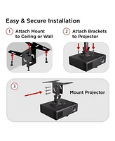 ProMounts Premium Universal Overhead Ceiling Projector Mount, Supports up to 44lbs