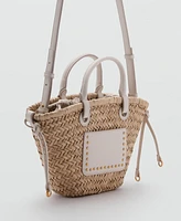 Mango Women's Small Double Handle Natural Fiber Bag
