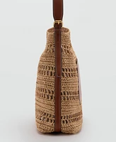 Mango Women's Natural Fiber Shoulder Bag