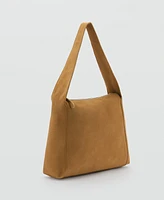 Mango Women's Suede Shopper Bag