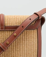 Mango Women's Contrast Canvas Crossbody Bag