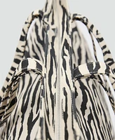 Mango Women's Cotton Zebra Shopper Bag