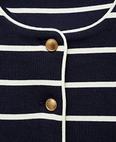 Mango Women's Stripped Knit Cardigan Sweater