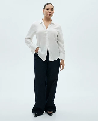 Mango Women's Regular Linen Shirt