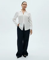 Mango Women's Regular Linen Shirt