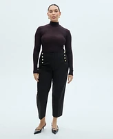 Mango Women's Jewel Buttoned Straight Pants