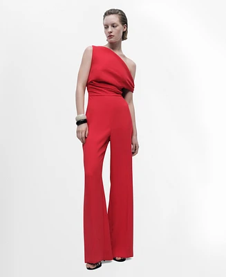 Mango Women's Draped Asymmetric Long Jumpsuit