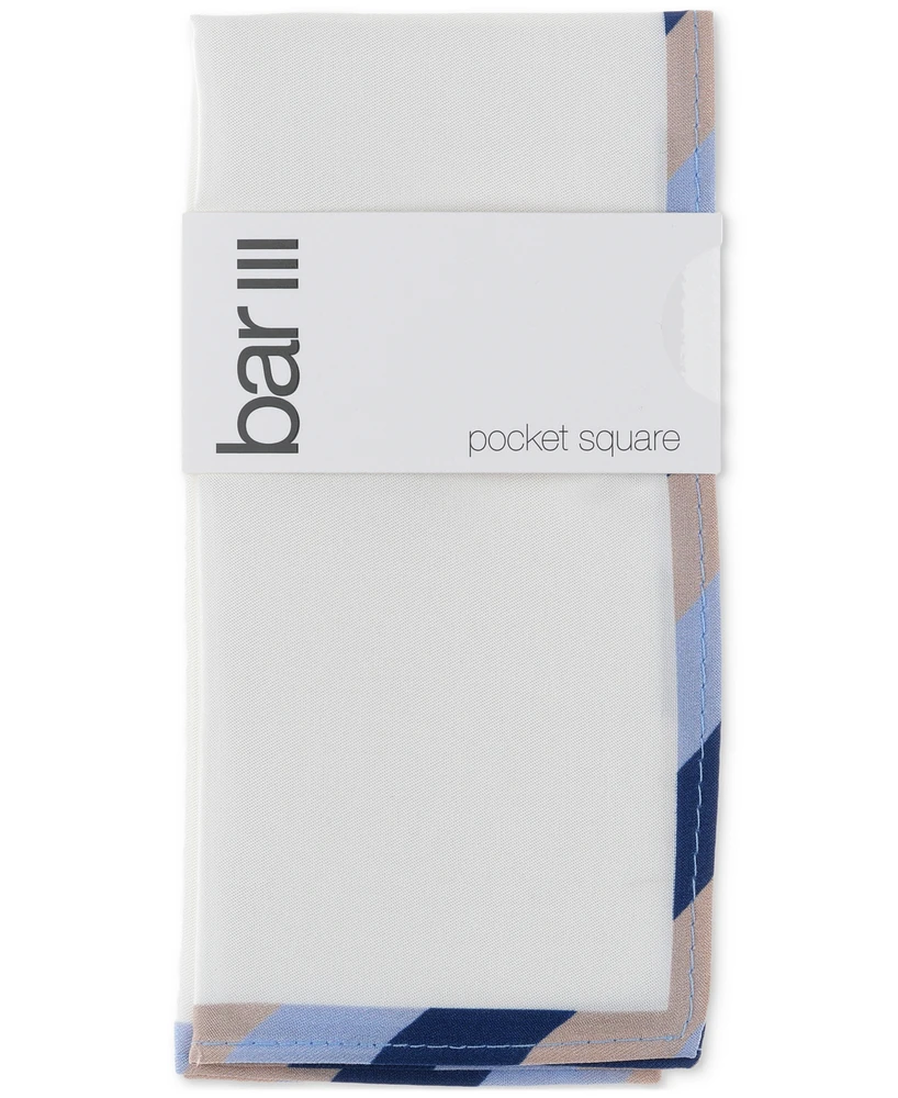 Bar Iii Men's Stripe Border Handkerchief, Exclusively at Macy's