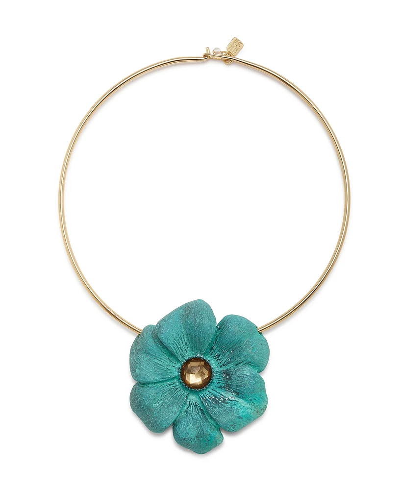 Robert Lee Morris Soho Faux Stone Patina Flora Wire Necklace