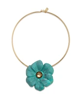 Robert Lee Morris Soho Faux Stone Patina Flora Wire Necklace