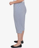 Alfred Dunner Plus Land of The Free Striped Clamdigger Pants