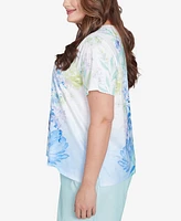 Alfred Dunner Plus St. Thomas Dramatic Floral Print Top