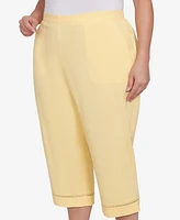 Alfred Dunner Plus Lace Dotted Trim Capri Pants