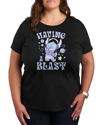 Hybrid Apparel Plus Lilo Stitch Having a Blast Graphic T-Shirt
