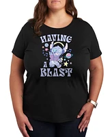 Hybrid Apparel Plus Lilo Stitch Having a Blast Graphic T-Shirt