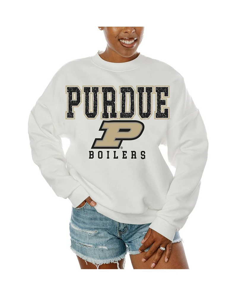 Gameday Couture Women's White Purdue Boilermakers Freestyle Fleece Pullover Sweatshirt
