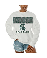 Gameday Couture Women's White Michigan State Spartans Freestyle Fleece Pullover Sweatshirt