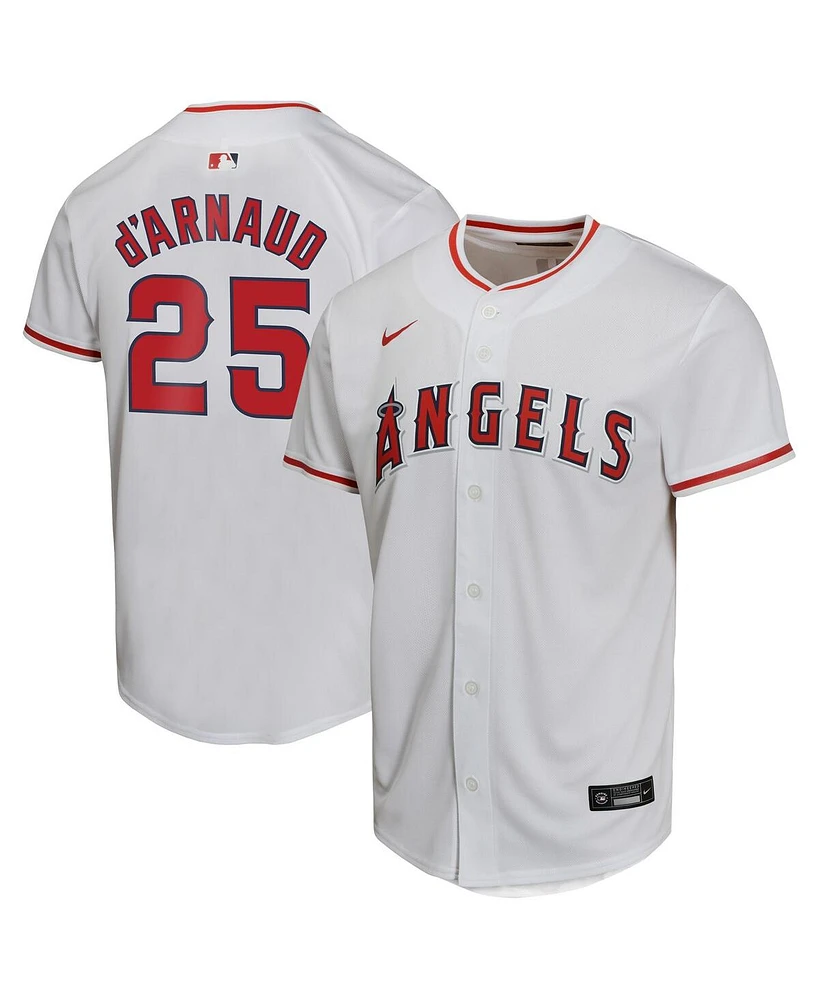 Nike Big Boys and Girls Travis d'Arnaud White Los Angeles Angels Home Game Player Jersey