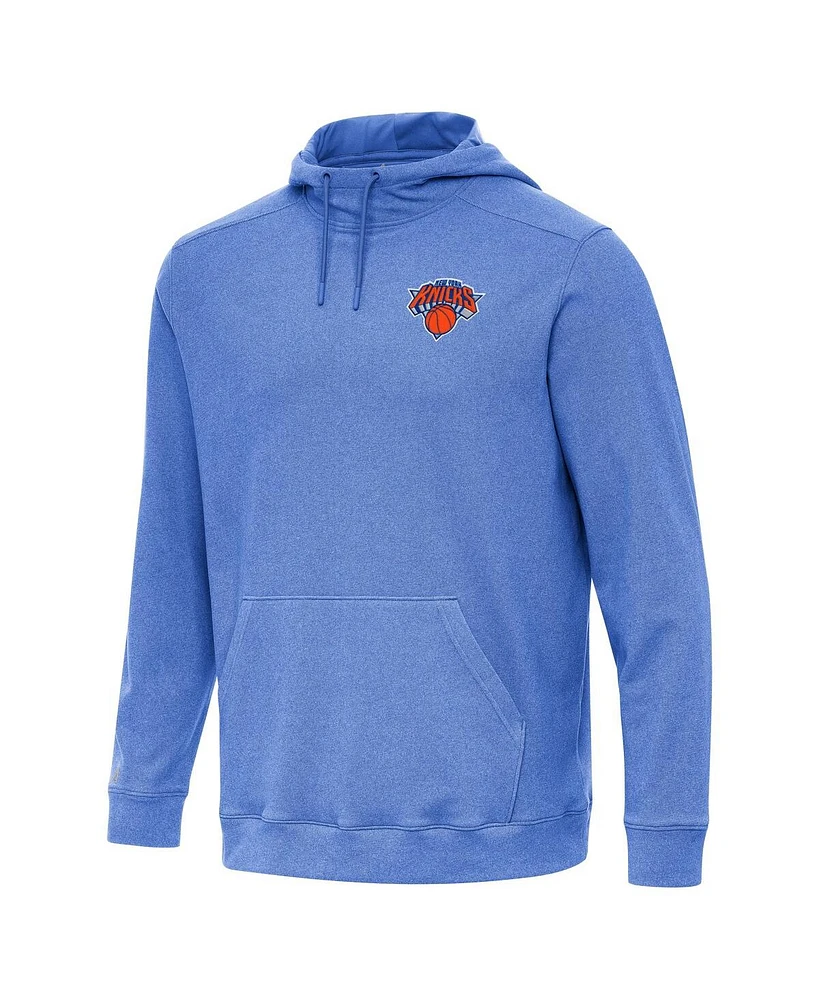 Antigua Men's Heather New York Knicks Cloud Pullover Hoodie